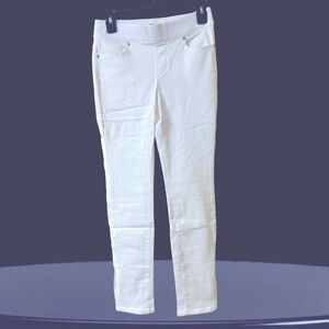 Martha Stewart petites Leggings solid White Zipper accent Pants stretch New